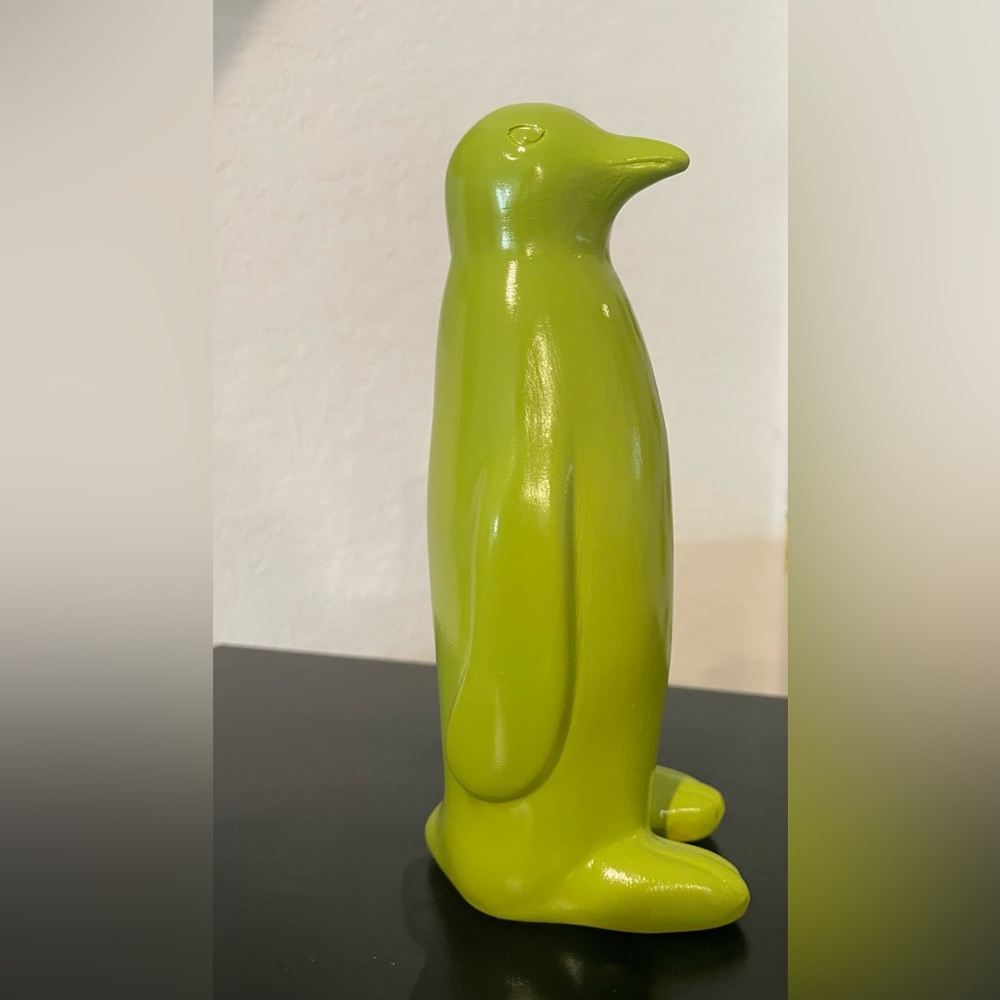 Vintage Louisville Stoneware Lime Green Ceramic Penguin Figurine.